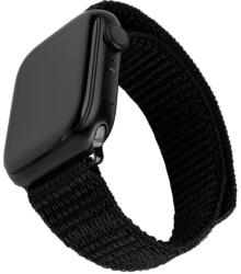 Fixed Sporty Apple Watch S1/2/3/4/5/6/7/8/9/10/SE1/SE2 Nylon Okosóra Szíj 42/44/45 mm - Fekete (FIXNST2-434-BK)