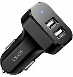USAMS Töltő szett 2xUSB C13 2, 1A fekete/black (only head) CC87TC01 (CC087)