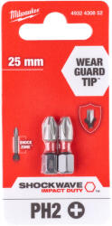 Milwaukee Shockwave bit PH2 25mm-2db (4932430852)