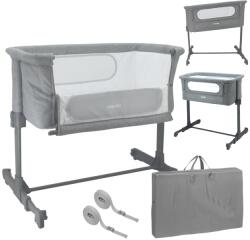 Kidizi Patut co-sleeper atasabil la pat Nania Dodi Gri, pozitie antireflux, include geanta transport, certificat EN1130 (5949551914679)