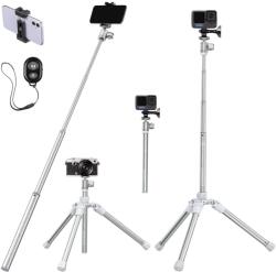 K&F Concept K&F 1, 7m Eccentric Tube Cellphone Tripod, Lightweight Super Portable Selfie Stick, DSLR Camera Tripod E224A3+BH-18 Silver (KF09.120V3)