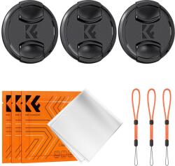 K&F Concept K&F 67MM Lens Caps Kit with 3+Anti-lost rope*3+vacuum cleaning cloth*3