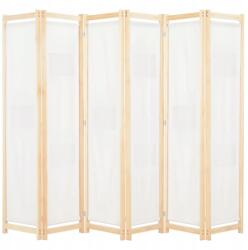 VidaXL Paraván 6 paneles, krémszínű, 240 x 170 x 4 cm, szövött (248174)