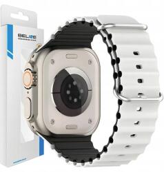 Beline Szíj Apple Watch Silicone Waves 38/40/41MM Fehér-fekete Óra (5905908356097)