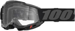 100% Accuri 2 Junior gyerek motocrossz szemüveg fekete, átlátszó plexivel