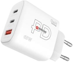 SKROSS 65W PD 2x USB-C / USB-A Hálózati Gyorstöltő Adapter - Fehér