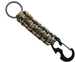 WARAGOD Paracord túlélő multifunkcionális kulcstartó 4 az 1-ben Sanya, camo prérifarkas