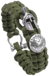 WARAGOD Paracord Spartan karkötő fémkapoccsal Hanta, zöld