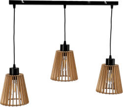 Fekete fa függőlámpa 3x60W E27 (AD-LD-6409BE27D)