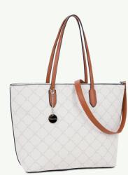 Tamaris Anastasia Classic ekrü-konyak nagy shopper divattáska 30107-320 - taskaweb