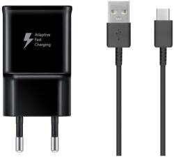 Samsung EP-TA200EBE 2A fekete gyári hálózati töltőfej + EP-DG970BBE USB / Type-C (USB-C) fekete kábel, 1, 5 m