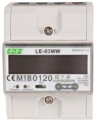 FF Filipowski LE-03MW Fogyasztásmérő DIN sínre, 3 fázisú MID hitelesített 80A LCD direktmérő 4, 5 modul RTU MODBUS 2 tarifa (LE-03MW) (LE-03MW)