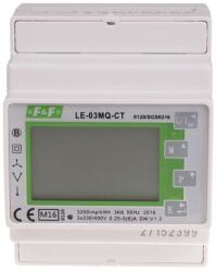 FF Filipowski LE-03MQ CT Fogyasztásmérő DIN sínre, 3 fázisú MID hitelesített LCD 4, 5 modul 5/x áramváltóhoz RTU MODBUS kétirányú (LE-03MQ CT) (LE-03MQ-CT)
