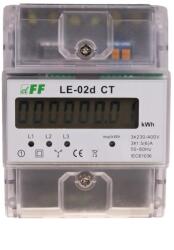FF Filipowski LE-02D CT Fogyasztásmérő DIN sínre, 3 fázisú áramváltós, x/5, áttétel: 5-6000, LCD, DIN (LE-02D CT) (LE-02DCT)