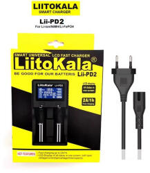 LiitoKala Lii-PD2 LCD 3, 6V/3, 7V Li-Ion 1, 2V NiMh/NiCD akkumulátor töltő (LiitoKala-Lii-PD2)