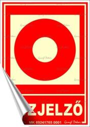  Információs matrica, 12, 5x17, 5 cm, fluoreszkáló, utánvilágítós, Tűzjelző (310 - 62) - kellekanyagonline