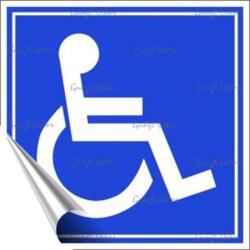  Információs matrica, 10x10 cm, rokkant piktogram (210 - 50)