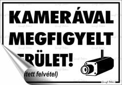  Információs matrica, 11, 6x16, 6 cm, Kamerával megfigyelt terület (650 - 14) - kellekanyagonline