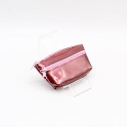 Amnisu fényes rosegold kettő cipzáras bőr kulcstartó b4005