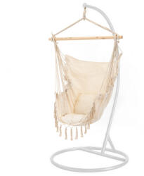 Leziter Puerto függőszék állvánnyal bézs-fehér (WST-02-Beige_SW-007-STWH) - csakkert