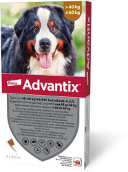 Bayer 3csomagtól : Advantix spot-on kutyákra (40-60kg kutyákra ) , 4db pipetta , illusztrációs fotó , macskákra tilos rakni
