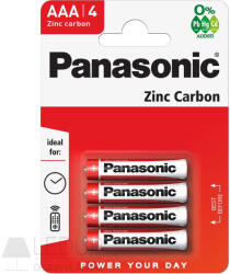 Panasonic RedZinc R03RZ/4BP AAA/mikro cink-mangán tartós elem 4 db/csomag (R03R-4BP) - ledup