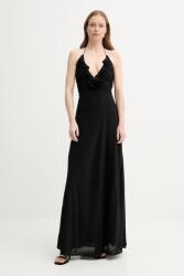 The Kooples selyemkeverékes ruha fekete, maxi, harang alakú, FROB30034K - fekete 42