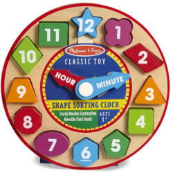 Melissa & Doug Fa készségfejlesztő játék, Formaillesztő óra (8593)