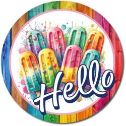  Nyomtatott fa tábla koszorú közép - Élénk fagyis 11, 8cm - kosarbolt