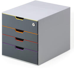 DURABLE Suport documente birou 4 sertare si inchidere cheie, DURABLE Varicolor