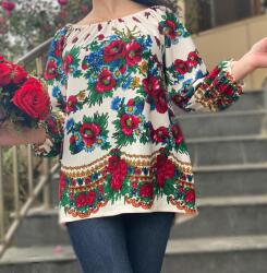 Ie traditionala Bluza stilizata cu motive florale Sanziana 17