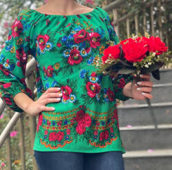 Ie traditionala Bluza stilizata cu motive florale Sanziana 18