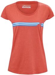 Babolat Exercise Stripes Tee W - poppy red heather - Piros