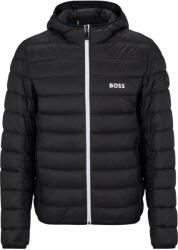 BOSS Water-Repellent Puffer Jacket With Branded Trims - Fekete