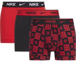 Nike Everyday Cotton Stretch Trunk 3P - logo checkers print/uni red/black - Többszínű