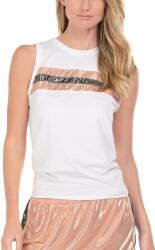 Lucky in Love Metallic Novelty Stripe Tie Back Tank - white - Fehér