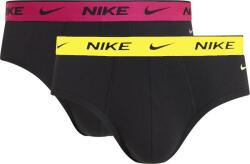 Nike Everyday Cotton Stretch Brief 2P - black/laser fuchsia/light laser orange - Fekete