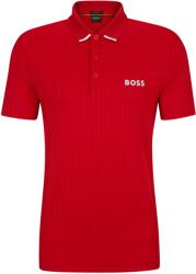 BOSS x Matteo Drop-needle Polo Shirt With Contrast Logos - medium red - Piros
