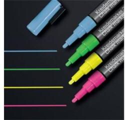 Sigel Folyékony krétamarker készlet, kúpos hegy, 1-2 mm SIGEL, 4 különböző szín (sba179) - irodaszer