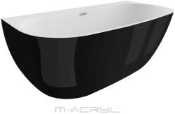 M-Acryl Avalon kád fényes fekete előlappal 170x80, Click-Clack lefolyóval és kádlábbal 12476 (12476)