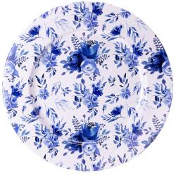  IRIS bádog tálca kék virág 33x1, 5cm (81065) - bestbyte