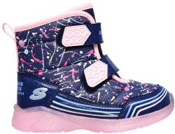 Skechers Skechers, Illumi Brights tépőzáras csizma, Tengerészkék/fehér/rózsaszín, 25 EU (302653N-NVMT-25)