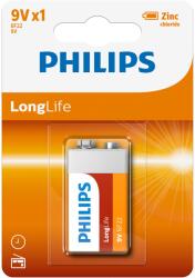 Philips LongLife 9V 1 buborékfóliás akkumulátor (6F22L1B/10)