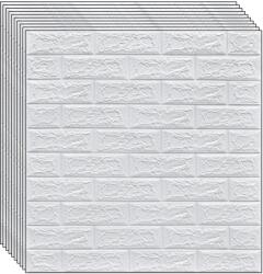 NEXTLY 50 x 3D NEXTLY öntapadós tapéta készlet, mennyezetre/falra, tégla kivitelű, vízálló, állítható, erős ragasztó, könnyen felszerelhető, lefedettség 26, 5MP, 70x77 cm, fehér, 1-es kód (s50tpt1mare)
