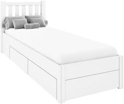 TEMPO KONDELA Ágy tárhellyel, 90x200, fehér, LUSY - mindigbutor
