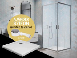 H2O Zuhanykabin, H2O Comfort C szögletes zuhanykabin Nero C Slim tálcával, króm 90x90 - mozaikkeramia