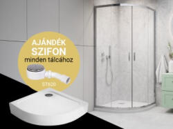 H2O Zuhanykabin, H2O Comfort A íves zuhanykabin Nero A tálcával, króm 90x90 - mozaikkeramia
