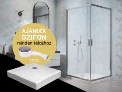 H2O Zuhanykabin, H2O Comfort C szögletes zuhanykabin Nero C tálcával, króm 90x90 - mozaikkeramia