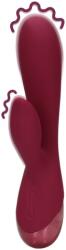 Shots Loveline Smooth Silicone Rabbit Dark Cherry silikonový na bod G a klitoris 19, 2 x 3, 6 cm