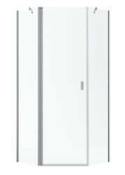 Radaway Nes Brushed Nickel PTJ szögletes szálcsiszolt króm zuhanykabin, 90x100 cm, jobbos (10052000-91-01R+10052800-91-01)